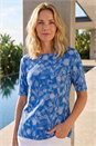 Blue Classic Floral Print Top, Image 1 of 4