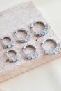 Silver Sterling Silver White Opal Huggie Hoops, Image 2 of 3