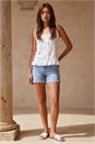 Ivory  Embroidered Trim Cami Top, Image 2 of 4