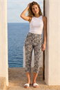 Black Animal Print Bengaline Cropped Trouser, Image 2 of 4