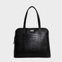 'EVA' Croc Embossed Real Leather Designer Unlined Tote Bag, Image 1 of 4