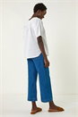 Ivory  Shirred Neck Textured Top, Image 3 of 5