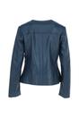 Navy Ashwood Leather Navy 'Corina' Collarless Casual Leather Jacket, Image 4 of 5