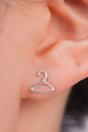 Silver Sterling Silver Coat Hanger Stud Earrings, Image 2 of 3