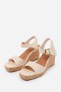 Cream Imelda Wedge Sandals With Buckle Ankle Strap, Image 3 of 5