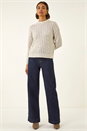 Light Grey Textured Knit Jumper, Image 2 of 5