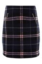 Navy  Checked Zip Detail Brushed A line Skirt , Image 5 of 5