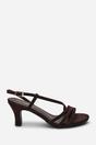 Dark Brown 'Mykonos' Mutli Strap Slingback Low Block Heel, Image 2 of 6