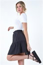Black Dusk Tiered Tie Detail Pocket Mini Skirt, Image 5 of 5