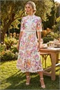 White Floral Lace Midi Dress, Image 1 of 4