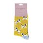 Yellow 1 Pack Ladies Novelty Dog Pattern Bamboo Socks, Image 5 of 5