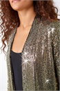 Bronze Longline Sequin Stretch Jacket, Image 1 of 5