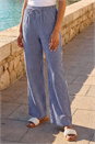 Navy  Stripe Wide Leg Trouser, Image 2 of 4