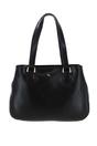 Black Vegetable Tanned Three Section Real Leather Shoulder Bag, Image 1 of 3