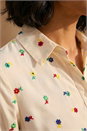 Ivory  Dusk Floral Embroidered Shirt, Image 4 of 4