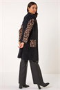 Black Animal Print Jacquard Cardigan, Image 3 of 5