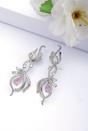Silver Infinity Pink Pear shaped Earrings, Image 2 of 4