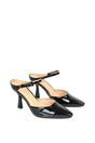 Black XY LONDON Black 'Daisy-May' High Heel Mules With Pointed Toe, Image 5 of 6