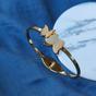 Gold Two Butterfly Animal Themed Slim Magnetic Design Bangle Bracelet, Image 3 of 3