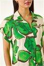 Green Leaf Print Cocoon Shift Dress, Image 5 of 6