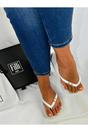 White Filli London White Crystal Diamond Luxury Flip Flops, Image 2 of 3