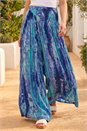 Blue Abstract Palazzo Trouser, Image 2 of 4
