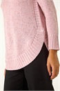Light Pink Nep Fabric Curved Hem Jumper, Image 5 of 5