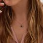 Gold Transparent Glass Evil Eye Sterling Silver Necklace, Image 3 of 4