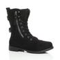Black Lace Up Zips Military Biker Ankle Boots, Image 1 of 6