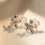 Silver Dainty Mini Tiny Flower Stud Sterling Silver Earrings, Image 1 of 4