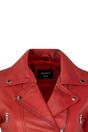 Red Infinity Leather Red Brando Cropped Leather Jacket-Longtown, Image 5 of 6