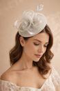 Light Grey SVNX Light Grey Floral Fascinator with A Wide Base, Image 1 of 1