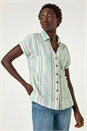 Light Blue Stripe Short Sleeve Shirt, Image 1 of 5