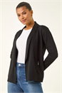 Black Knitted Zip Detail Jacket, Image 4 of 5