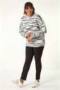 Black Curve Broken Stripe Knit Jumper, Image 2 of 5