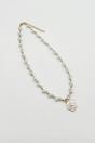 White Pearl Chain Necklace with Camellia Pendant, Image 3 of 6