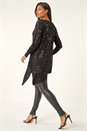 Black Longline Metallic Spot Asymmetric Jumper, Image 3 of 5