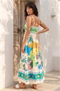 Ivory  Beach Print Strappy Midi Dress, Image 2 of 4