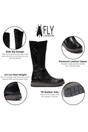 Black Womens Leather High Long Boots-RHEA042, Image 3 of 5