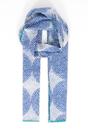 Blue Circles Spotted Cotton Lightweight Scarf, Image 1 of 4