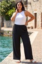 Black Curve Textured Stretch Trouser, Image 2 of 4
