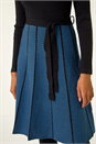 Blue Chevron Print Belted Jumper Dress, Image 5 of 5