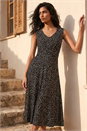 Black Polka Dot Twist Front Dress, Image 1 of 4