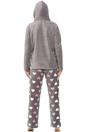 Grey Multicoloured Heart Print Supersoft Pyjama Set, Image 2 of 5