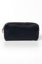 Navy Blue Italian Leather Cosmetic Bag, Image 1 of 3