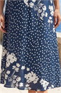 Blue Mixed Floral Spot Print A Line Midi Skirt, Image 4 of 4