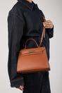 Tan Lluvia Top Handle Satchel Mini Tote Bag With Turn-Lock Closure, Image 8 of 8
