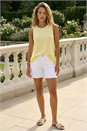 Yellow Daisy Neck Trim Vest Top, Image 2 of 4