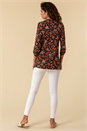 Multi  Ditsy Floral Print Pintuck Jersey Shirt, Image 2 of 4
