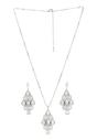 Silver Pearlescent Waterfall Necklace and Earrings Set, Image 3 of 7